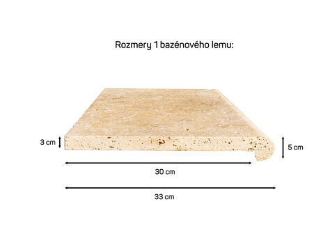 Bazénový lem s nosom travertín ATR 22