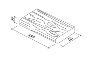 Priamy 45x22,5x5 cm