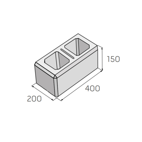 SIMPLE BLOCK tvarovka stĺpiková HX 4/20/AF hladký okrový