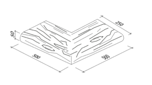 Vnútorný roh 50/25x25/25x5 cm
