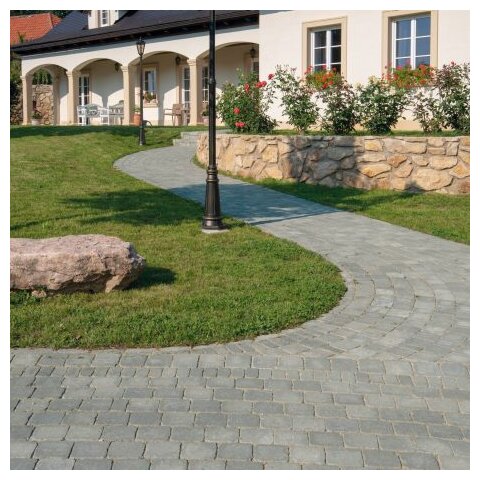 Zámková Dlažba CASTELLO® ANTICO 12,5/12,5/6cm sivo-čierna melírovaná